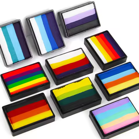 Bowitzki 30g Rainbow Split Cake Face Paint Body Paint Art Halloween Festival Celebration Water Based