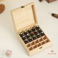 [AuraYuer] 12/25 Slots Wooden Storage Box Carry Organizer  Bottles Aromatherapy Container Storage Bo