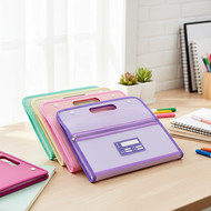 Handheld Accordion Organizer Bag with 13 Compartments and Multi-Tiered Design for A4 Office Files an