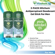 2-PACK Mitchum Antiperspirant Deodorant Gel Stick for Men, Fight Body Odor, Dermatologist Tested, Alcohol Free (M02B)