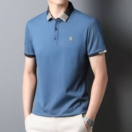 M-5XL Summer Korean Plus Size Business Slim Fit Fashion Casual Short Sleeved Polo Shirt Men