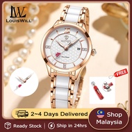 LouisWill Ladies Fashion Watch Retro Quartz Watch Thin Strap Watches Waterproof  Wristwatch Jam Tangan Fesyen Wanita +