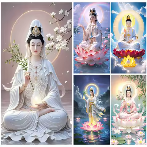 Diamond Painting Kit Namo Guanyin Bodhisattva Diamond mosaic Full Square Round Rhinestone Cross Stit