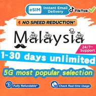 Get Malaysia 5G High Speed Data TT E-Sim Unlimited Data 3-30 Days, 3-20GB