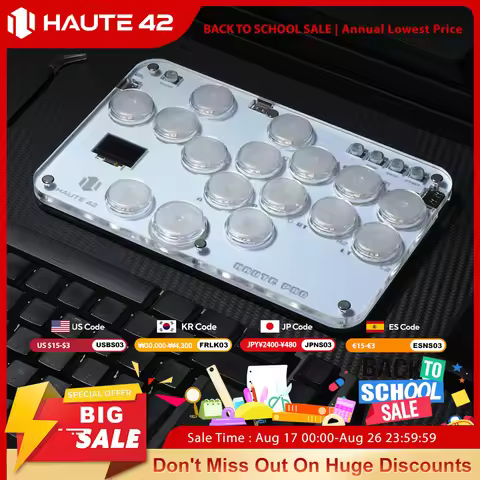 Haute42 Arcade Joystick Hitbox Leverless Controller Fight Sticks For PC / Ps4 /Switch Mini Hitbox Fi