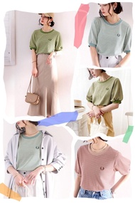 日版🇯🇵 ✨FRED PERRY logo針織提花女士短袖Tee