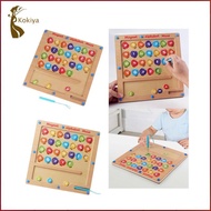 [kokiya] Wooden Abc Letter Words Matching Puzzle Toddlers Colors Maze Alphabet Maze Board for Kids A