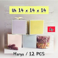 12 PCS ~ CAKE BOX, HAMPERS, GIFT BOX MULTI-PURPOSE PASTEL/ size 14 x 14 x 14 cm.