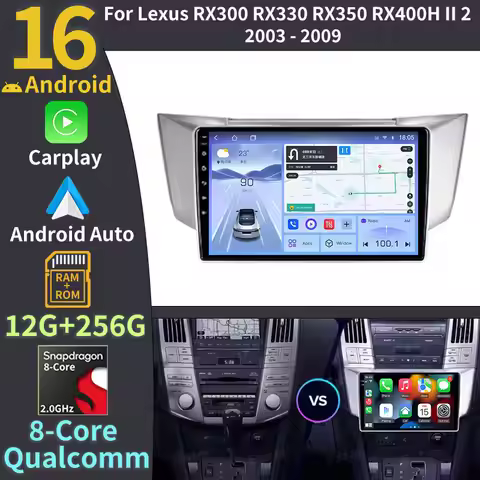 Android 16 Car Radio For Lexus RX300 RX330 RX350 RX400H II 2 2003-2009 Toyota Harrier XU30 II 2 2003