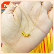 สร้อยอิตาลี ทองคำแท้ (18K) จี้ชาร์มทองคำแท้ 99.99%（ลูกปัดทองคําห้าเม็ด） น้ำหนัก 0.1-0.15 กรัม สินคเก็บเงินปลายทางได้