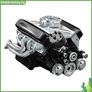 ✿ keepdreaming ✿  V8 Gas Engine Kit Small-Block Engine Model Gasoline Ohv V8 Model Engine (Black)