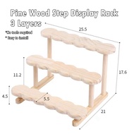 Wooden Rack Shelf 3 Layer Perfume Jewelry Toys Storage Shelf Multifunctional Wood Display Rack Figur