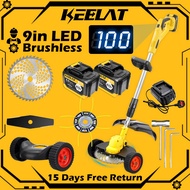 KEELAT KLM006 LED Display 9 inch Brushless Cordless Grass Trimmer Electric Grass Cutter Use MT Batte
