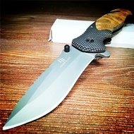 206Mm 9Cr18Mov Blade Quick Open Folding Knife Wood Handle