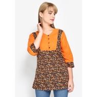 Floral Combination Tunic Mobile Power Ladies'ORANGE - L8333