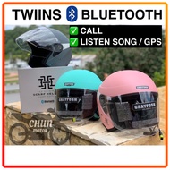 PROMOSSI !! Grayfosh Xdot G528 B-SERIES Twiins Bluetooth Helmet with Visor (Matt Colour Available)