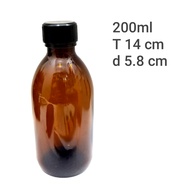 200ML GLASS AMBER CHOCOLATE MEDICINE BOTTLE 200ML BROWN GLASS AMBER BOTTLE