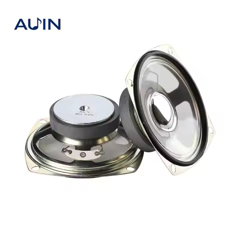 AUIN 2Pcs 3 Inch 78MM 8 Ohm 5W Square Speaker Midrange Waterproof Transparent Film For Voice Broadca