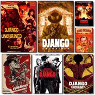 Lukisan Filem D-Django Unchained, Poster Kanvas Premium Kedap Air, Seni Hiasan Dinding untuk Ruang T