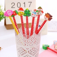 3.8 Cartoon New Style Santa Pencil Cartoon with Eraser Christmas Pencil HB Student Pencil Large Quan