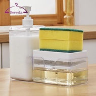 [deevoka] Soap Dispenser and Scrubber Holder Dish Soap Dispenser 800ml Capacity Multifunctional Soap
