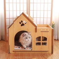 ✠◊Cat House Dog House Four Seasons Universal Cat Villa Sleeping Pad Pet Products Detachable House Type Rabbit House Squi