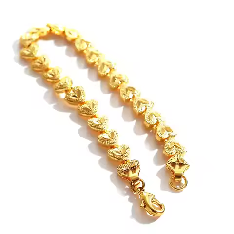8MM Heart Love Bracelet Women Watch Chain Women 24K Gold AU999 - Fashion Watch Band Design, Daily Of