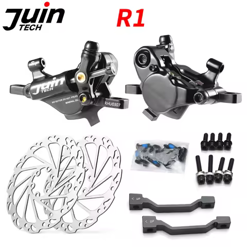 Juin Tech R1 bicycle disc brake caliper MTB line pull hydraulic brake set XC road mountain bike roto