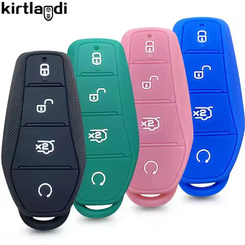 4 Buttons Silicone Car Key Cover Case Shell Keyring For BYD Song PRO Han EV Max Tang DM Qin PLUS Yua