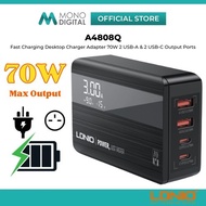 LDNIO A4808Q 70W / A4809C 100W  LED DISPLAY DESKTOP CHARGER PD SUPER FAST CHARGING DESKTOP CHARGER L