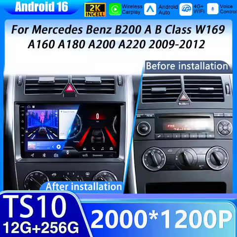 Car Android Radio Carplay For Mercedes Benz B200 A B Class W169 A160 A180 A200 A220 2009-2012 Multim