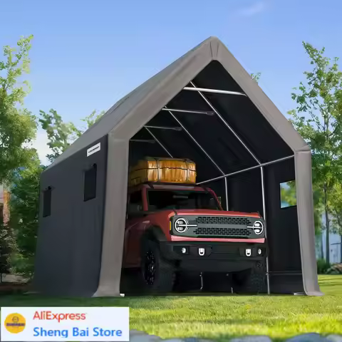 Heavy Duty 10X15FT RV Carport - 10.8FT Ultra High Peak Storage Shed Shelter for Trucks/SUVs with Roo