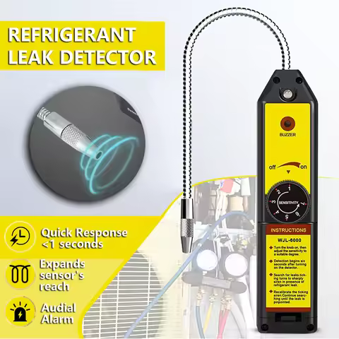 Freon Leak Detector Refrigerant Halogen Leak Detector Portable R134a R410a R22a R600a R290 CFCs HCFC