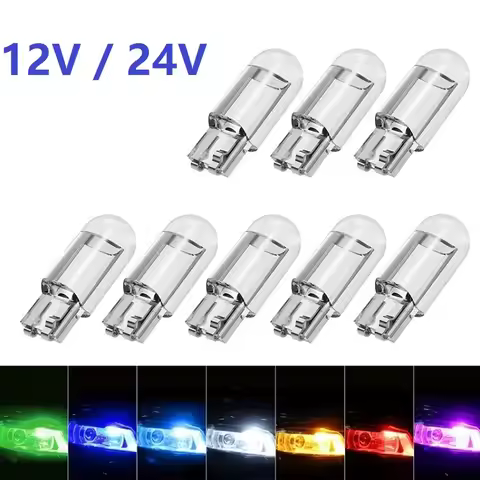 30/10X 12V24V Car LED T10 W5W Canbus Glass COB 6000k Reading Dome Lamp Marker Wedge License PlateLig