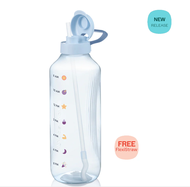 Tupperware AquaVibe (1) 2L Leakproof / Food-safe material water bottle with Handle and flexi straw - Fridge Friendly