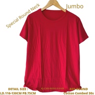 KAOS POLOS JUMBO V NECK POLOS / BULAT LD120CM COTTON COMBED 30S ADEM / KAOS OLAHRAGA PRIA WANITA XXL