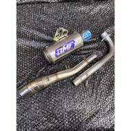 RACING EXHAUST TYPE GP-1 EMBLEM BLUE TITANIUM FULL SET JUST INSTALL VEGA R VEGA ZR JUPITER Z SMASH S