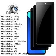 9H Clear Tempered Glass Privacy Screen Protector For Motorola Edge X30 S30 S 60 50 30 20 Stylus Edge
