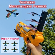 (4 Pesawat + Tembak) Mainan Pesawat Terbang Melayang Air Battle Melontar Mainan Koleksi Anak Tembaka