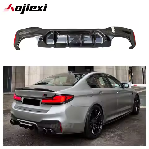 Competition Style Carbon Fiber Rear Bumper Diffuser Splitter Lip for BMW 5 Series G30 540i M550i F90