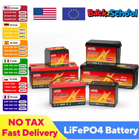 6Ah 10Ah 12Ah 20Ah 30Ah 12V 100Ah LiFePO4 Battery Pack BMS 200Ah 300Ah Lithium Iron Phosphate Rechar