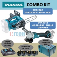MAKITA COMBO DUC252Z+DGA404Z+MKP4PT1841 MAKPAC POWER SOURCE KIT (10" CORDLESS CHAINSAW+CORDLESS ANGL