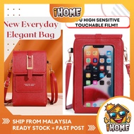 iHOME 1908 Crossbody Touch Screen Mobile Phone Bag Solid Color Simple Wallet Shoulder Bag Portable C