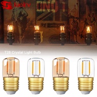 LUOLRV T28 Crystal Light Bulb, Incandescent 1W LED Light Bulb, Home Chandelier E26 E27 Candle 2200K 