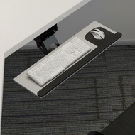 Keyboard Tray Under Desk Ergonomic Sliding Surface Adjustable Rotating Tray Space Saving for Office 