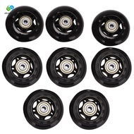 8 Pack Inline Skate Wheels, Indoor/Outdoor Roller Skate Wheels, Replacement Wheels with Bearing 64mm