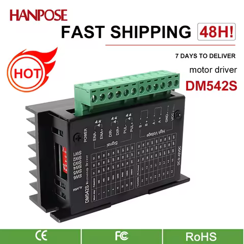 hanpose Microstep Driver DM542S For Nema 23 Motor Stepper Driver 9-42 VDC Max. 57 Series Stepper Mot