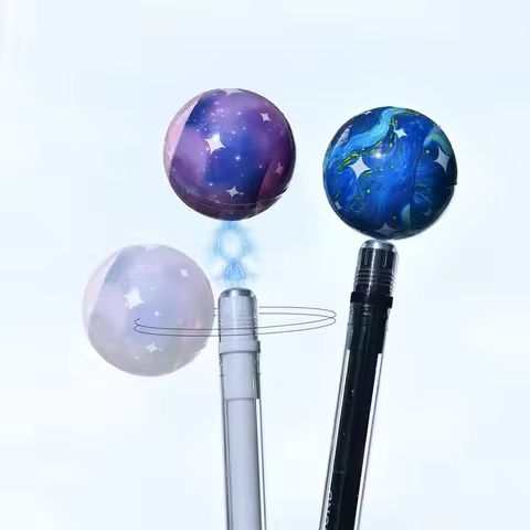 Kawai Planet Suspension Decompression Fun Gel Pen 720° Rotating Starry Sky Magnetic 0.5 Needle Tube 