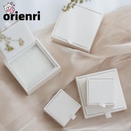 ORIENRI Jewelry Packaging Box, Display Organizer White/Pink Jewelry Box, Elegant Satin Earring Organ
