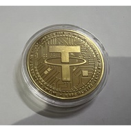 USDT Tether Crypto Cryptocurrency Digital Currency Gold Plated Round Coin